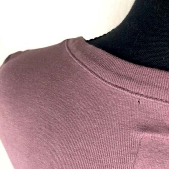 Chaser Tee Mauve Long Sleeve Double Ruffle Bell Sleeve Cotton Crew Neck Top S - Picture 5 of 10
